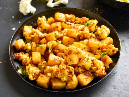 Tandoori Potatoes & Cauliflower in Cashew Butter Marinade