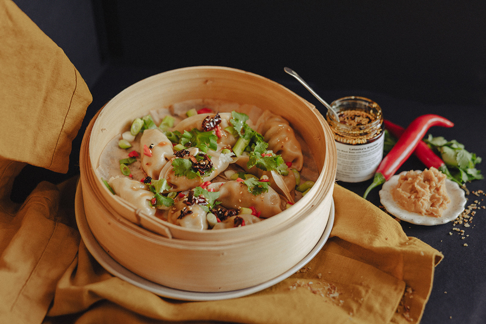 Funky Black Bean with Peanut & Miso Chilli Oil