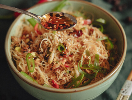 Fried Rice Noodles with Funky Black Beans