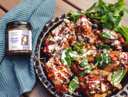Spicy Eggplant Rollatini with Kasaundi filling